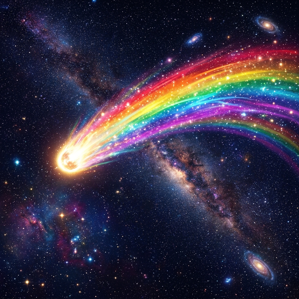 The Dazzling Rainbow Comet Orbit